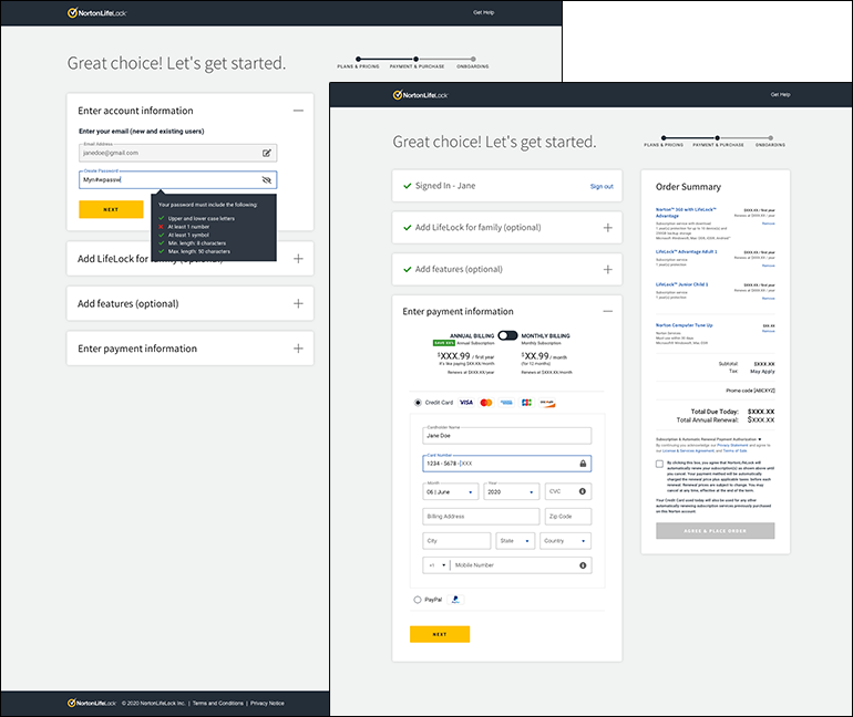 visual design of new checkout