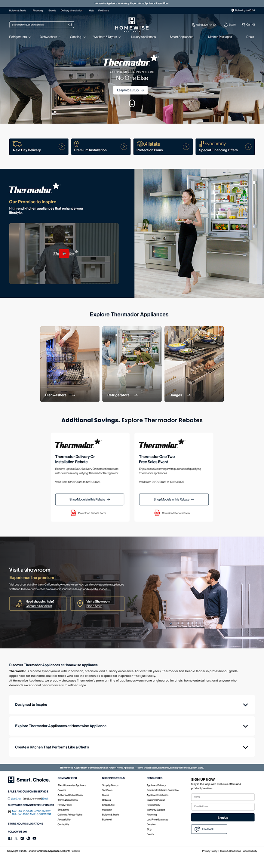 Homewise Appliance Brand Landing Page
